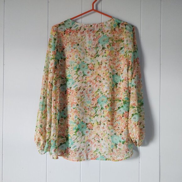 Philosophy Multicolour Sheer Long Sleeve Blouse - Picture 2 of 7